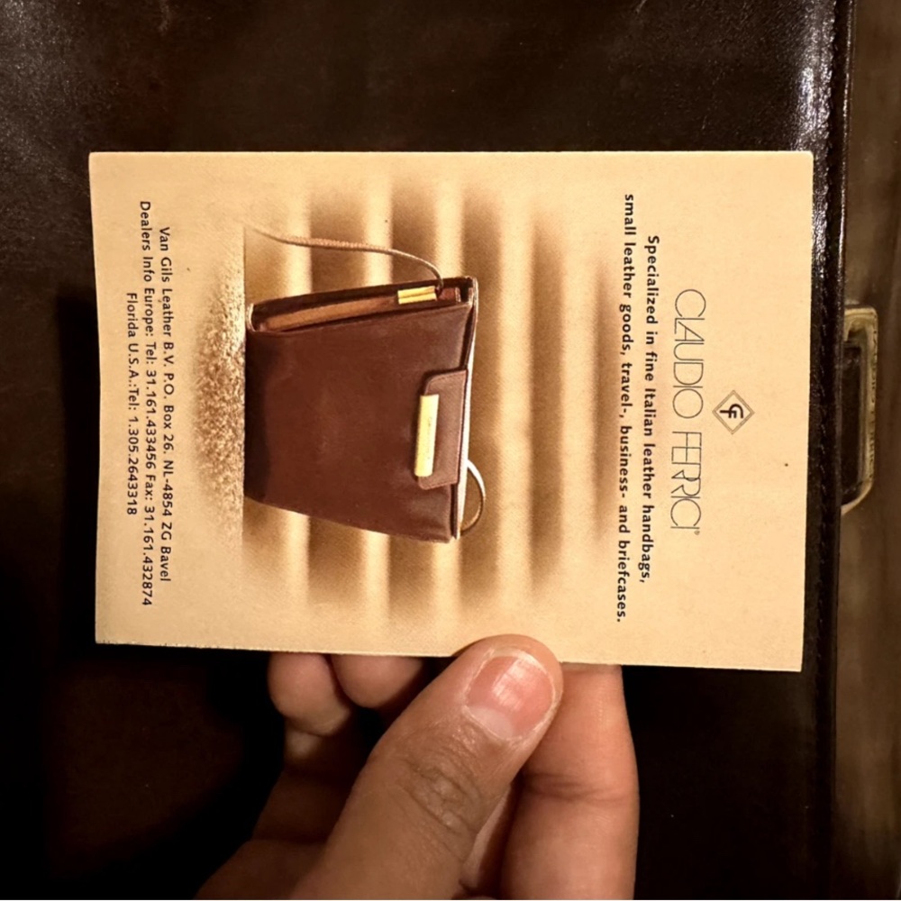 Claudio Ferrici Brown Leather Handbag